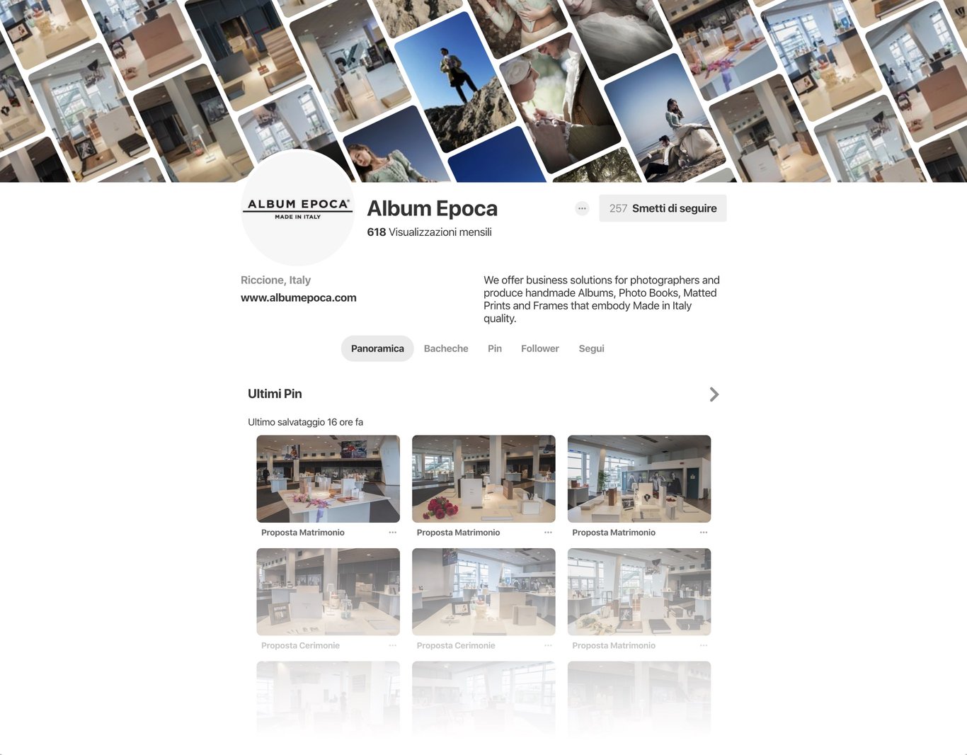 AE Pinterest profile